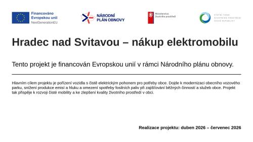 Hradec nad&nbsp;Svitavou – nákup elektromobilu 1